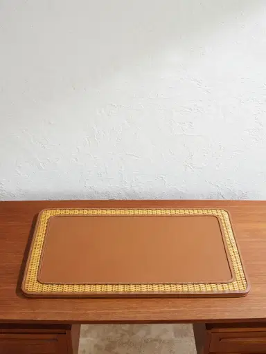 Ralph Lauren Home Bailey Rattan-Trimmed Leather Desk Blotter - Men | Thumbnail 1