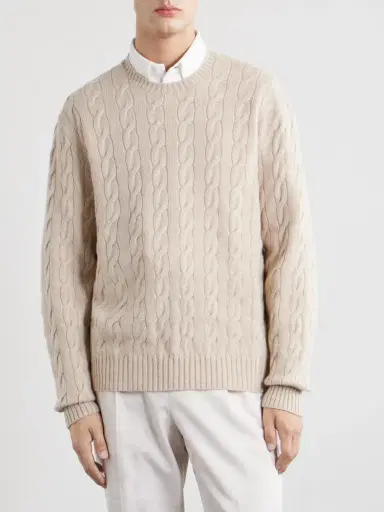 Ralph Lauren Purple Label Cashmere Cable-Knit Sweater - Men | Thumbnail 3