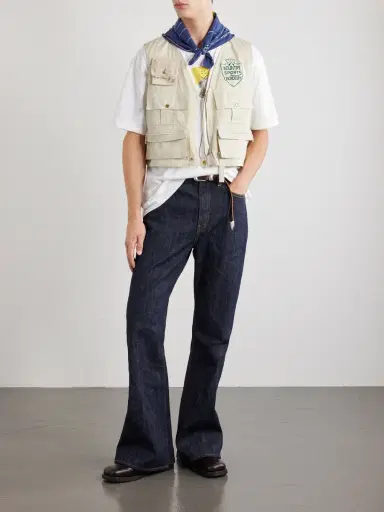 KAPITAL Cropped Cotton-Blend Poplin Vest - Men | Thumbnail 2 KAPITAL Cropped Cotton-Blend Poplin Vest - Men | Thumbnail 2