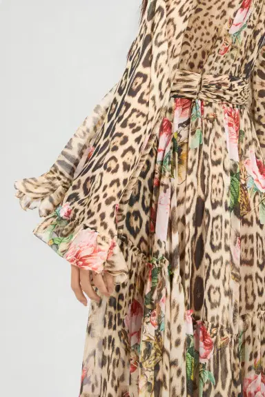 Roberto Cavalli Jaguar Roses Print Dress | Thumbnail 5