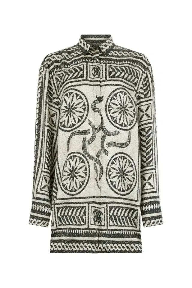 Roberto Cavalli Silk Shirt With Mosaic Print