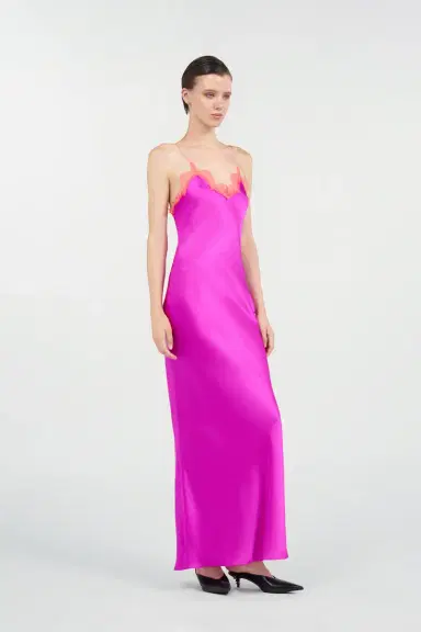 Roberto Cavalli Fuchsia Silk Maxi Slip Dress | Thumbnail 2 Roberto Cavalli Fuchsia Silk Maxi Slip Dress | Thumbnail 2