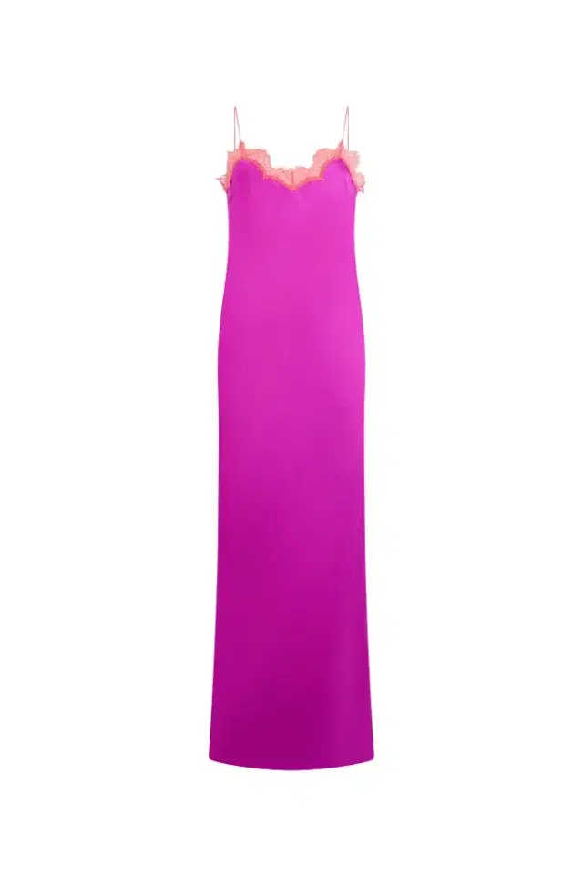 Roberto Cavalli Fuchsia Silk Maxi Slip Dress