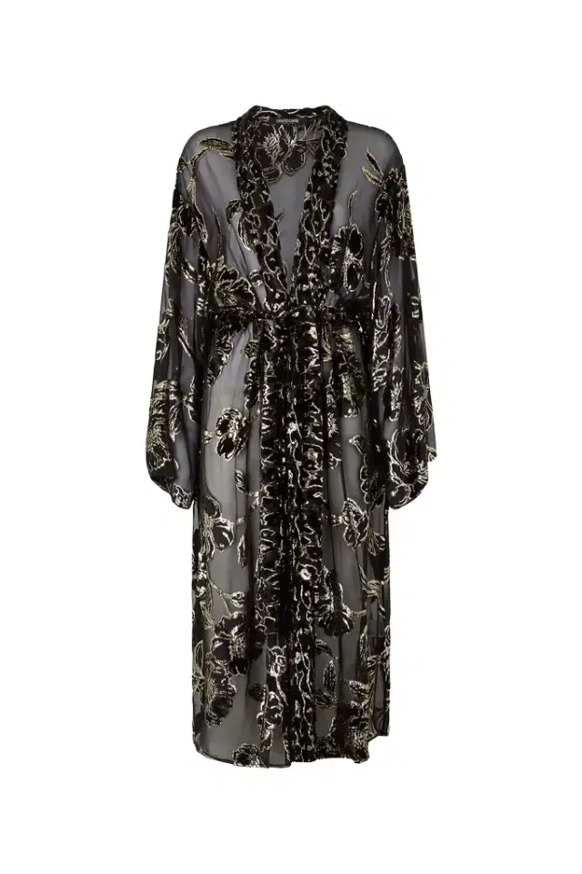 Roberto Cavalli See-Through Robe With Floral Pattern
