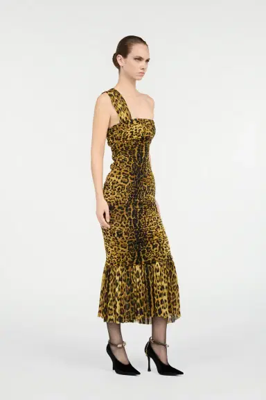 Roberto Cavalli Midi Dress With Jaguar Skin Print | Thumbnail 2
