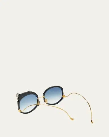 Anna-Karin Karlsson Rose Et Le Reve Leopard Round Acetate Sunglasses | Thumbnail 2