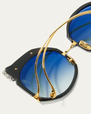 Anna-Karin Karlsson Rose Et Le Reve Leopard Round Acetate Sunglasses | Thumbnail 5