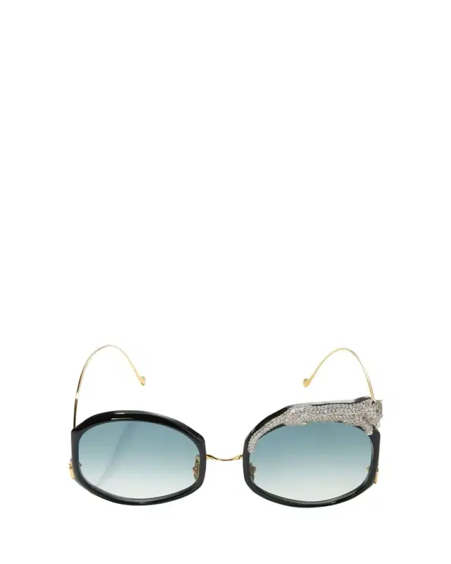 Anna-Karin Karlsson Rose Et Le Reve Leopard Round Acetate Sunglasses