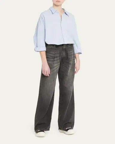 R13 Oxford Oversized Pin-Stripe Shirt | Thumbnail 2