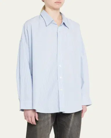 R13 Oxford Oversized Pin-Stripe Shirt | Thumbnail 4