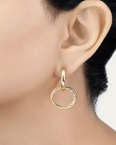 L. Klein Duetto 18K Yellow Gold Large Double-Hoop Earrings | Thumbnail 2