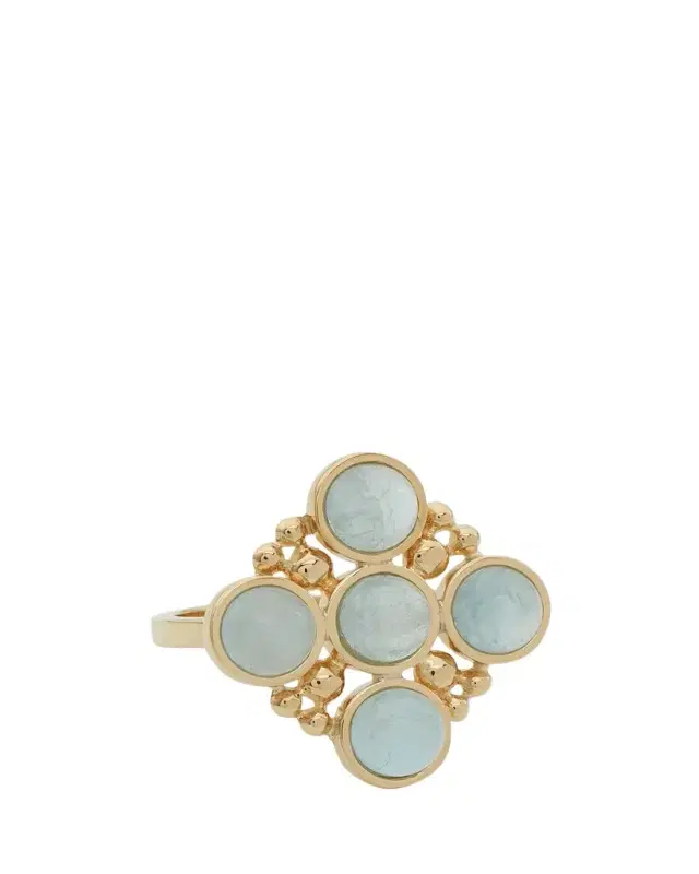 L. Klein 18k Gold Bubbles Aquamarine Ring