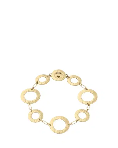 L. Klein Como 18K Yellow Gold Hammered Link Bracelet, 7.5"L | Thumbnail 1