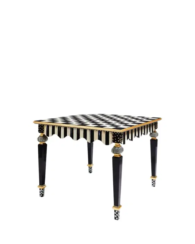 MacKenzie-Childs Courtly Check & Stripe Game Table