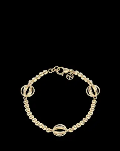 L. Klein Prisma 18K Yellow Gold Ball Chain Bracelet, 7.5"L | Thumbnail 2