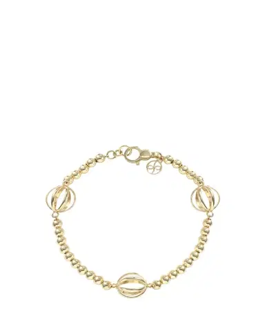 L. Klein Prisma 18K Yellow Gold Ball Chain Bracelet, 7.5"L | Thumbnail 1