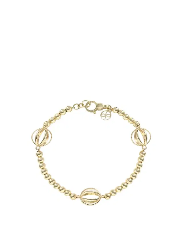 L. Klein Prisma 18K Yellow Gold Ball Chain Bracelet, 7.5"L