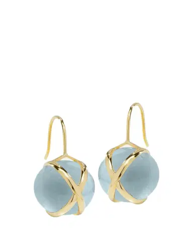 L. Klein Prisma 18K Yellow Gold Aquamarine Drop Earrings | Thumbnail 1