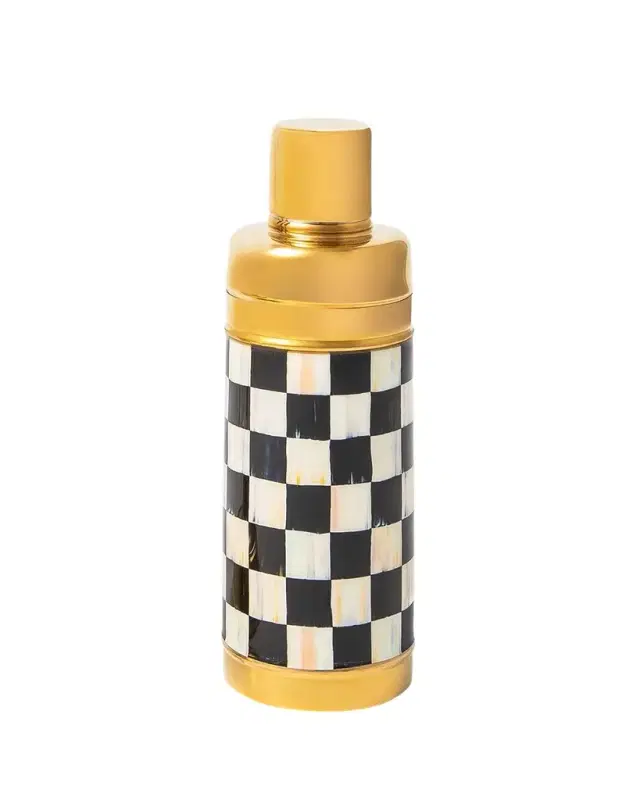 MacKenzie-Childs Courtly Check 3260 Gold Cocktail Shaker