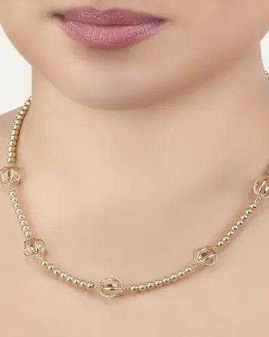 L. Klein Prisma 18K Yellow Gold Ball Chain Necklace, 16-18"L | Thumbnail 2 L. Klein Prisma 18K Yellow Gold Ball Chain Necklace, 16-18"L | Thumbnail 2