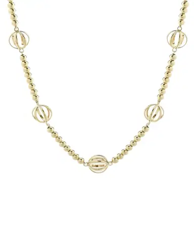 L. Klein Prisma 18K Yellow Gold Ball Chain Necklace, 16-18"L | Thumbnail 1 L. Klein Prisma 18K Yellow Gold Ball Chain Necklace, 16-18"L | Thumbnail 1