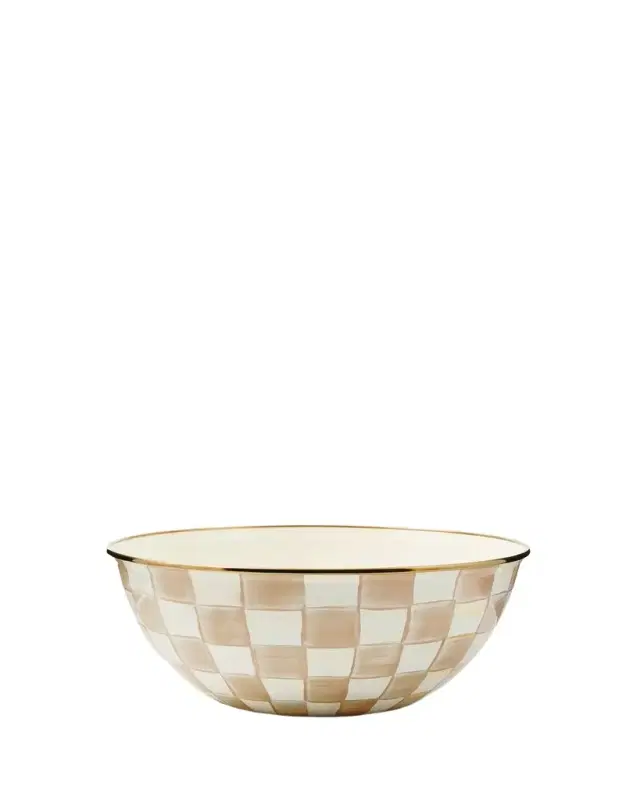 MacKenzie-Childs Mocha Check Large Everyday Bowl