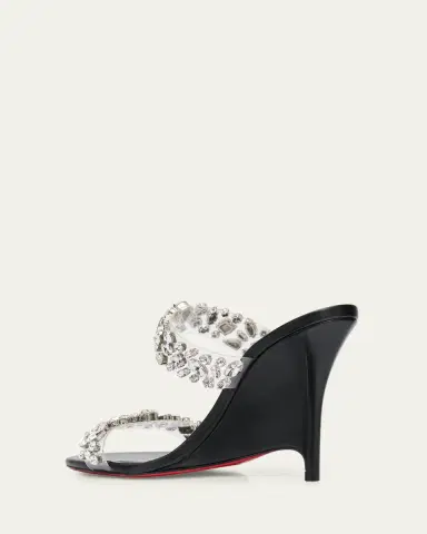Christian Louboutin 100mm Solo Zee Embellished Leather Wedge Sandals | Thumbnail 2 Christian Louboutin 100mm Solo Zee Embellished Leather Wedge Sandals | Thumbnail 2
