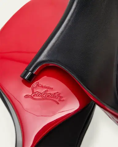 Christian Louboutin 100mm Solo Zee Embellished Leather Wedge Sandals | Thumbnail 3 Christian Louboutin 100mm Solo Zee Embellished Leather Wedge Sandals | Thumbnail 3