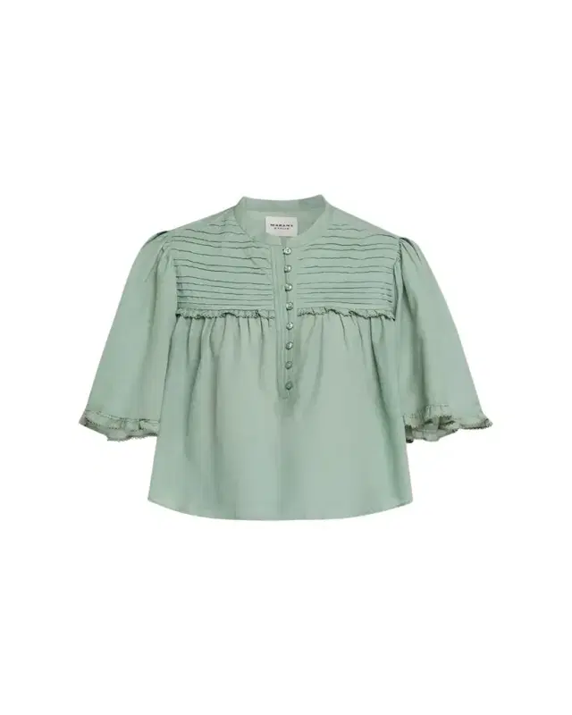 Etoile Isabel Marant Douna Pleated-Bib Voile Blouse
