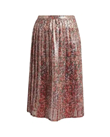 Valentino Garavani Metallic Silk Floral Pleated Midi-Skirt | Thumbnail 1