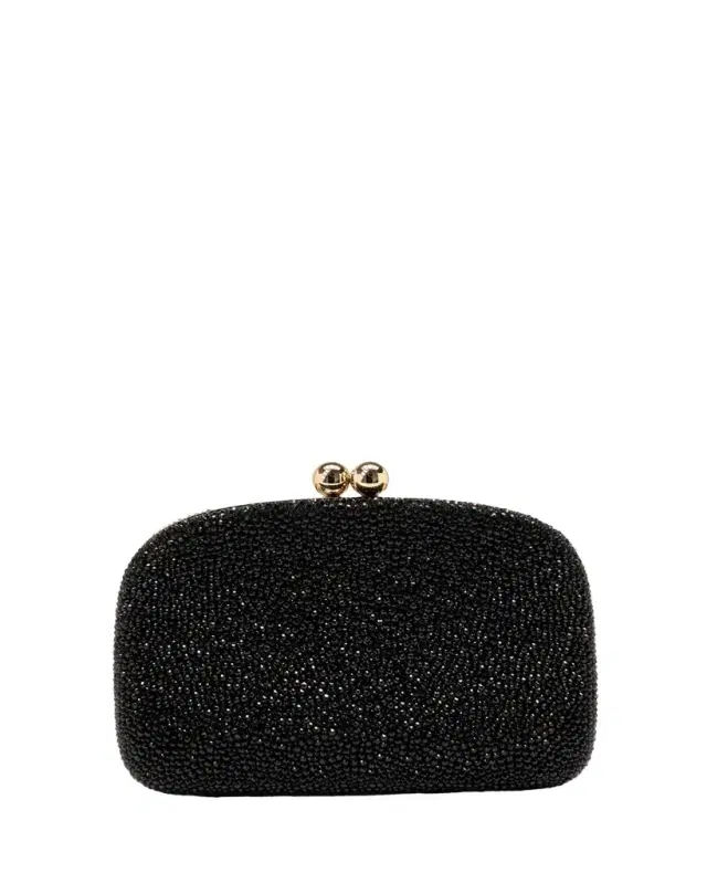 Carolina Herrera Vega Crystal Satin Clutch Bag