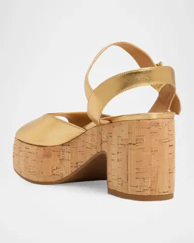 Ferragamo 75mm Nerea Metallic Leather Platform Sandals | Thumbnail 4 Ferragamo 75mm Nerea Metallic Leather Platform Sandals | Thumbnail 4