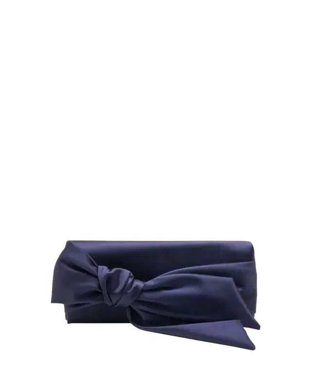 Carolina Herrera Karlita Satin Bow-Front Clutch Bag