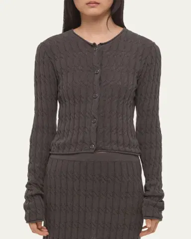 Helmut Lang Cable-Knit Cardigan | Thumbnail 4 Helmut Lang Cable-Knit Cardigan | Thumbnail 4