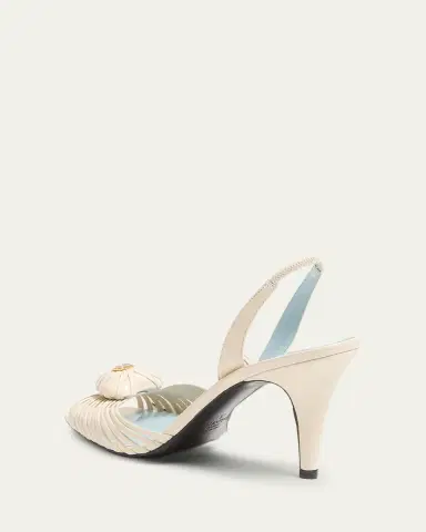Valentino Garavani 85mm Coeur VLogo Leather Slingback Pumps | Thumbnail 3 Valentino Garavani 85mm Coeur VLogo Leather Slingback Pumps | Thumbnail 3
