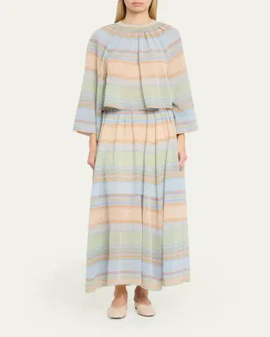 Zimmermann Indra Stripe Bell-Sleeve Top | Thumbnail 2
