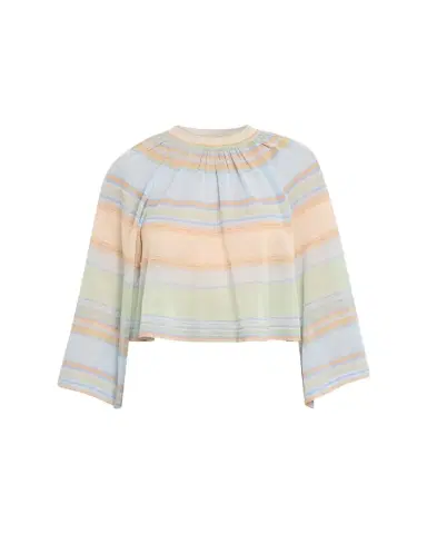 Zimmermann Indra Stripe Bell-Sleeve Top | Thumbnail 1