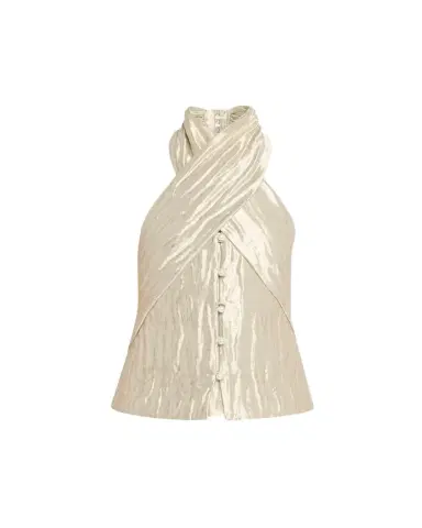 Rosie Assoulin Twisted Metallic Halter Top | Thumbnail 1