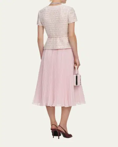 Self-Portrait Sequined Bouclé Midi Dress | Thumbnail 3