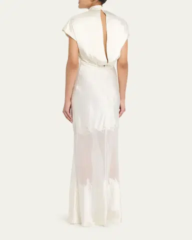 Saloni Fabienne Silk Long Dress | Thumbnail 3