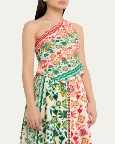 Saloni Madeline Printed One-Shoulder Top | Thumbnail 8 Saloni Madeline Printed One-Shoulder Top | Thumbnail 8