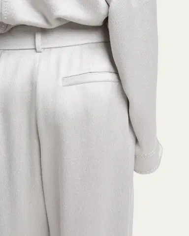 Giorgio Armani Hammered Satin Pleated Straight-Leg Trousers | Thumbnail 5 Giorgio Armani Hammered Satin Pleated Straight-Leg Trousers | Thumbnail 5