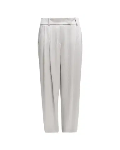 Giorgio Armani Hammered Satin Pleated Straight-Leg Trousers | Thumbnail 1 Giorgio Armani Hammered Satin Pleated Straight-Leg Trousers | Thumbnail 1