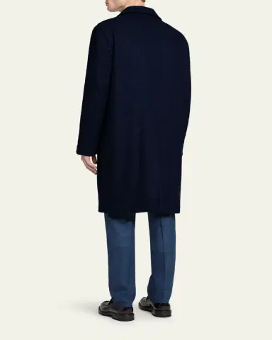 Kiton Men's Cashmere Long Car Coat | Thumbnail 3