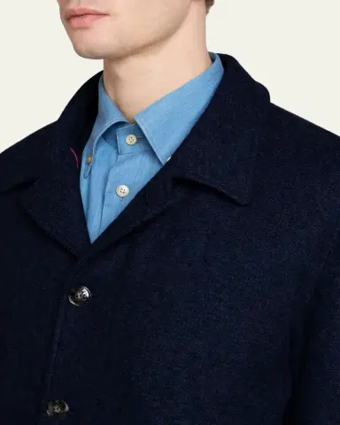 Kiton Men's Cashmere Long Car Coat | Thumbnail 5