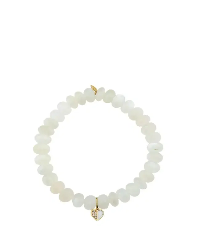 Sydney Evan 14K Half Heart Diamond and Mother-of-Pearl Bracelet