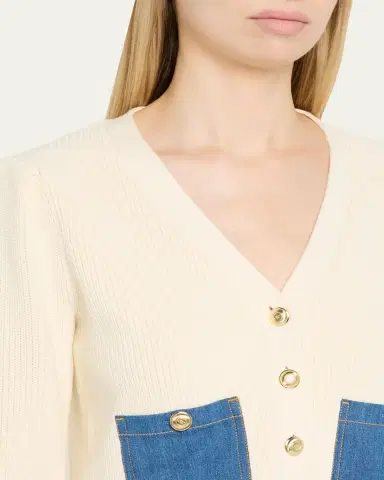 Cinq a Sept Lilly Mixed-Media Cardigan | Thumbnail 5 Cinq a Sept Lilly Mixed-Media Cardigan | Thumbnail 5