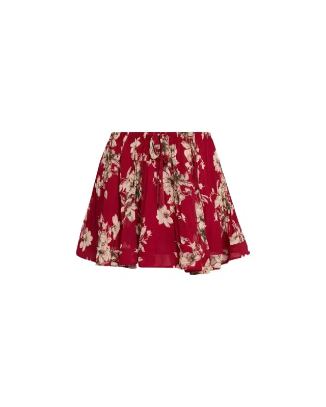 Cinq à Sept Hand-Sketched Floral Georgette Mini Skirt