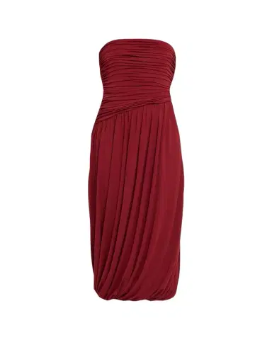 Cinq à Sept Rosine Draped Strapless Midi Dress | Thumbnail 1 Cinq à Sept Rosine Draped Strapless Midi Dress | Thumbnail 1