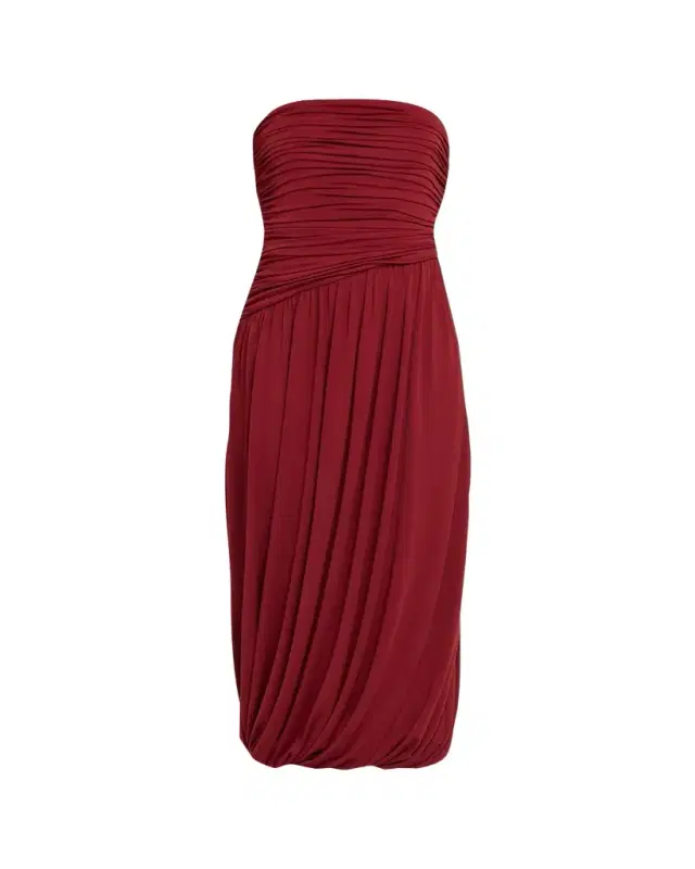 Cinq à Sept Rosine Draped Strapless Midi Dress